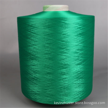 Skräddarsydd färgad grön polyester, icke-blandad DTY-garn